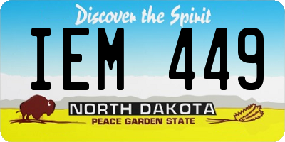 ND license plate IEM449