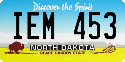 ND license plate IEM453