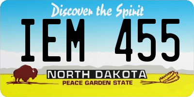 ND license plate IEM455
