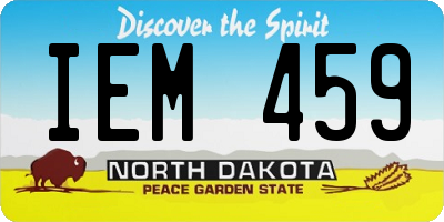 ND license plate IEM459