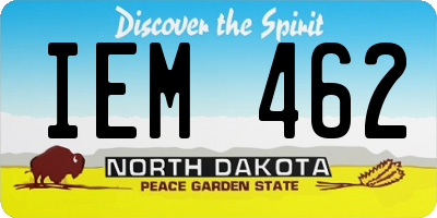 ND license plate IEM462
