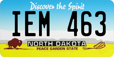 ND license plate IEM463
