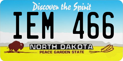 ND license plate IEM466