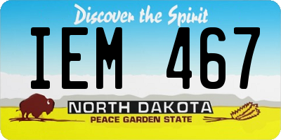 ND license plate IEM467
