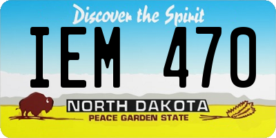 ND license plate IEM470