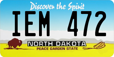 ND license plate IEM472