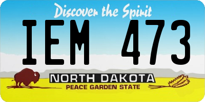 ND license plate IEM473