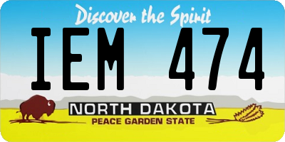ND license plate IEM474
