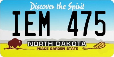 ND license plate IEM475