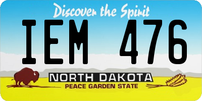 ND license plate IEM476