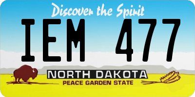 ND license plate IEM477