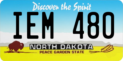 ND license plate IEM480