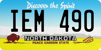 ND license plate IEM490
