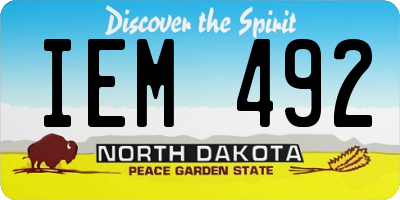 ND license plate IEM492