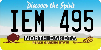ND license plate IEM495
