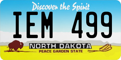 ND license plate IEM499