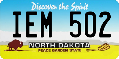 ND license plate IEM502