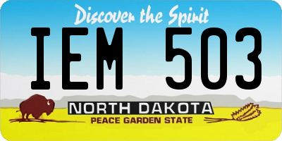 ND license plate IEM503