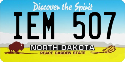 ND license plate IEM507