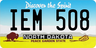 ND license plate IEM508