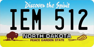 ND license plate IEM512