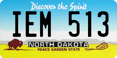 ND license plate IEM513