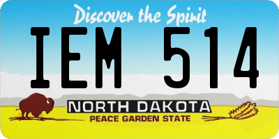 ND license plate IEM514