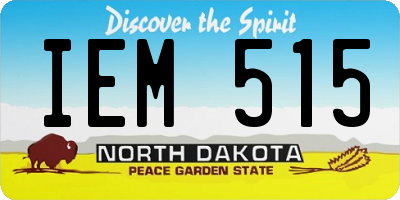 ND license plate IEM515