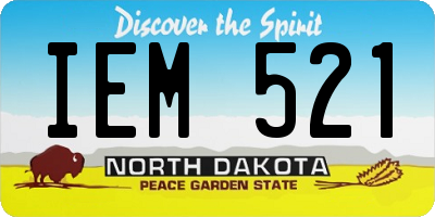 ND license plate IEM521
