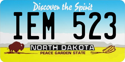 ND license plate IEM523