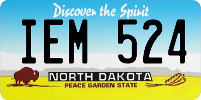 ND license plate IEM524