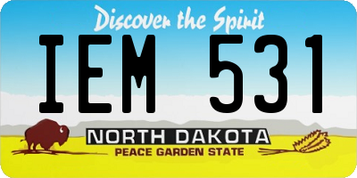 ND license plate IEM531