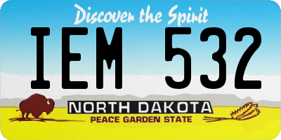ND license plate IEM532