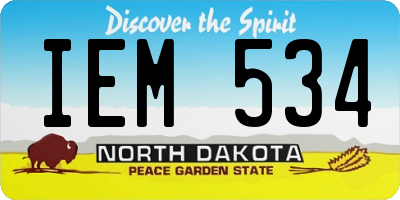 ND license plate IEM534