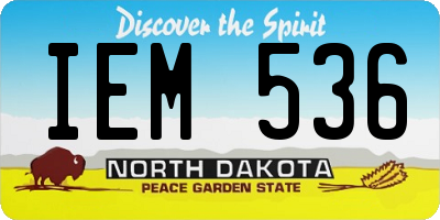 ND license plate IEM536