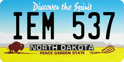 ND license plate IEM537