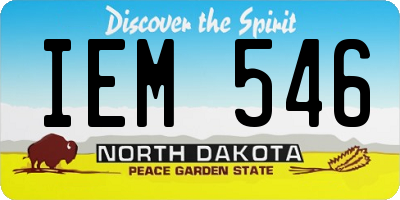ND license plate IEM546