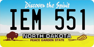 ND license plate IEM551