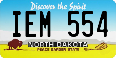 ND license plate IEM554