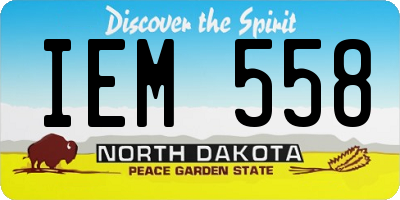 ND license plate IEM558