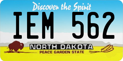 ND license plate IEM562