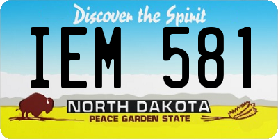 ND license plate IEM581