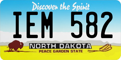 ND license plate IEM582