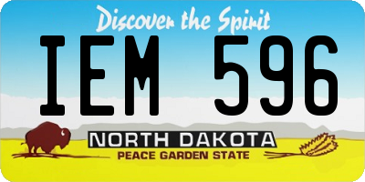 ND license plate IEM596