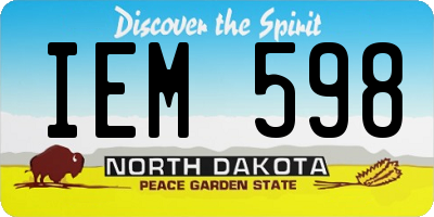 ND license plate IEM598