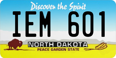 ND license plate IEM601