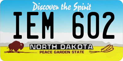 ND license plate IEM602