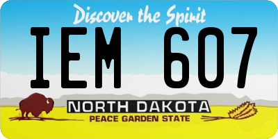 ND license plate IEM607