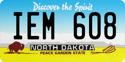 ND license plate IEM608