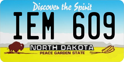 ND license plate IEM609